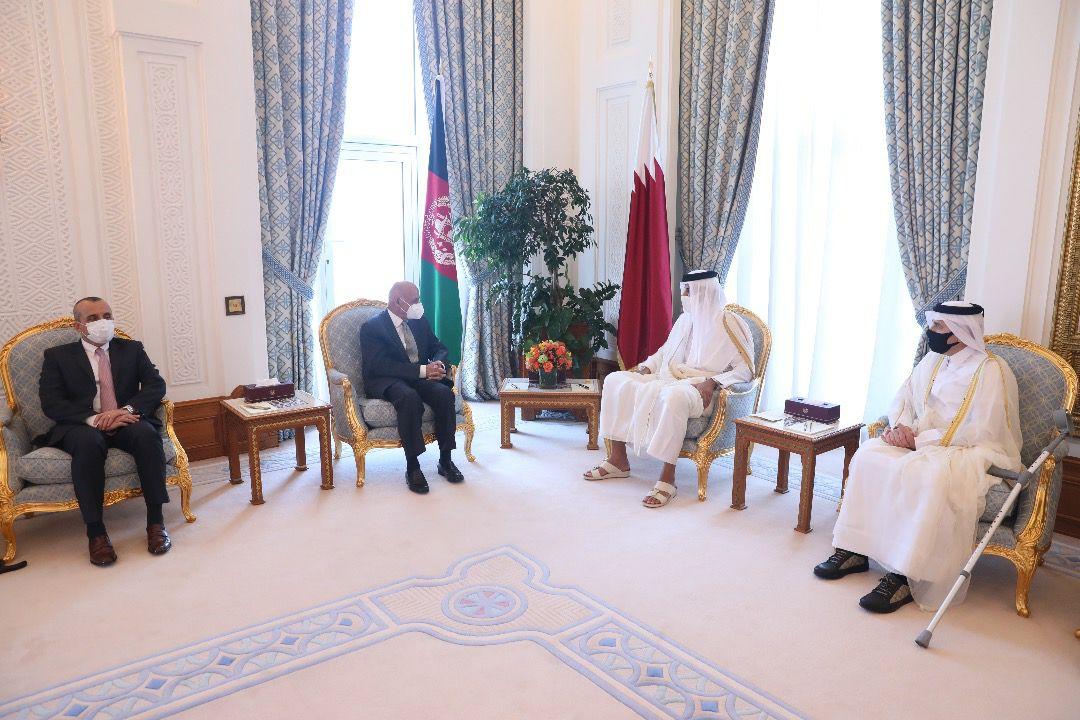 دیدار غنی با امیر قطر