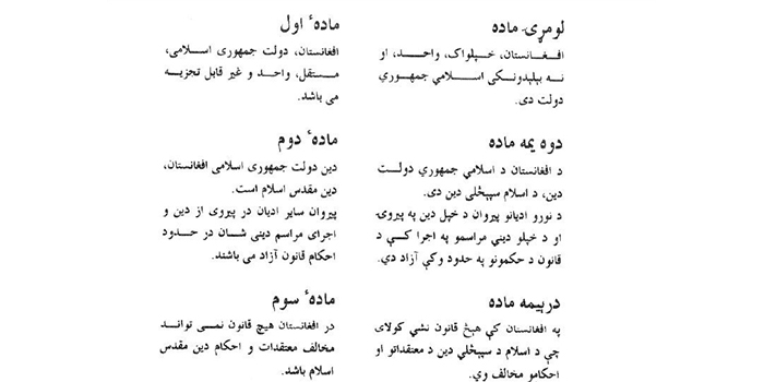 در قانون اساسی افغانستان آمده که در این کشور هیچ قانونی نمیتواند مخالف معتقدات و احکام اسلامی باشد، اما حزب التحریر قانون اساسی و سایر قوانین نافذه را در تضاد با احکام اسلامی میداند