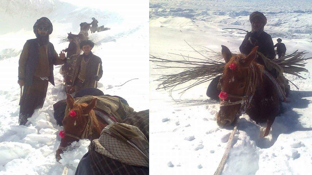 ولسوالی کوهستان فاریاب در محاصره‌ی برف